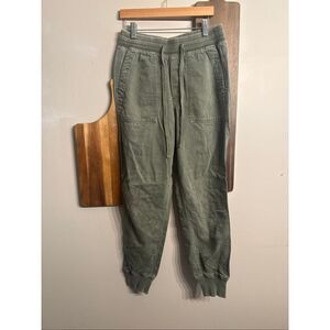 Gap Olive Green Cotton Blend Stretch Pull-On Drawstring Jogger Pants Size XS